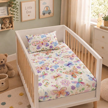Butterflies cotton crib sheet