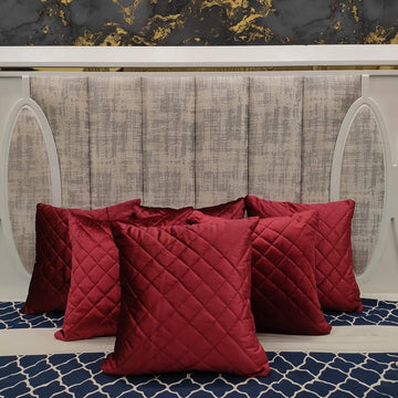 Red Velvet quilted Cushion cover