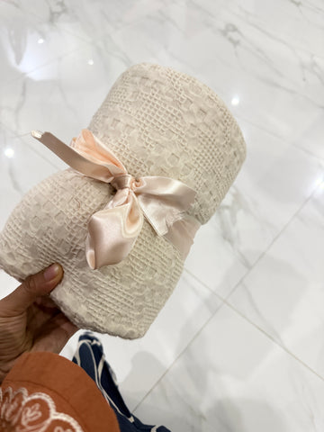 Offwhite waffle throw