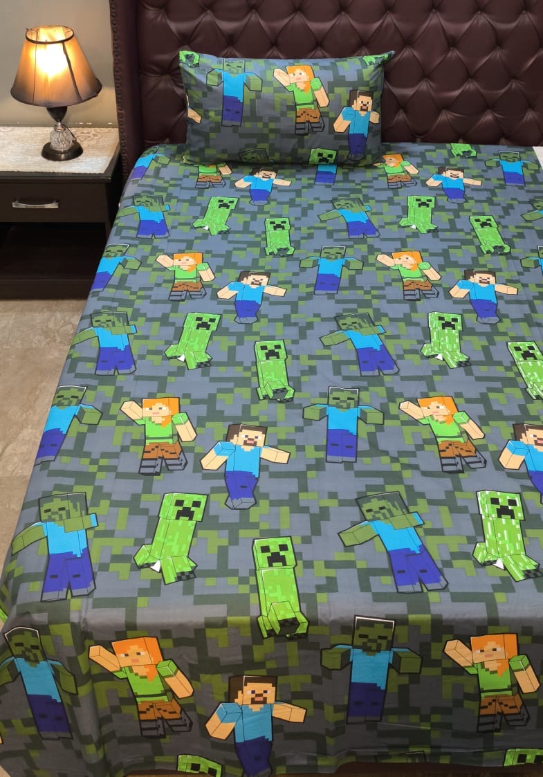 Mine craft Kids Cotton  Bedsheet