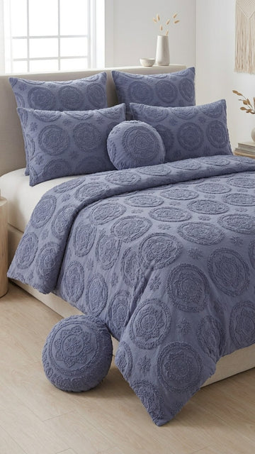 Blue Boho Tufted Set