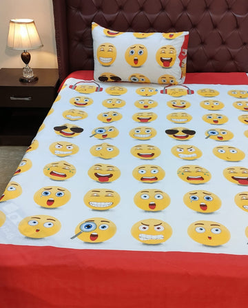 Emojis Kids cotton Bedsheet