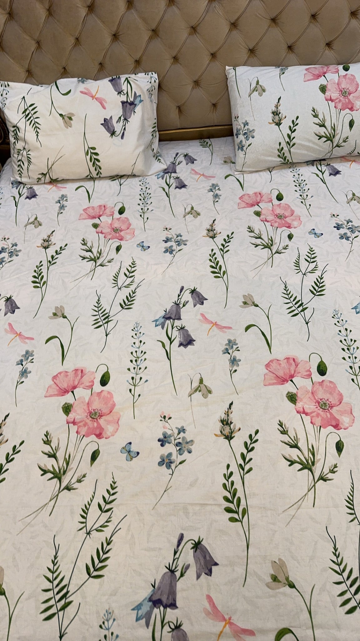 Peony Cotton Percale Bed Sheet