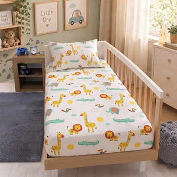 Lion cotton crib sheet