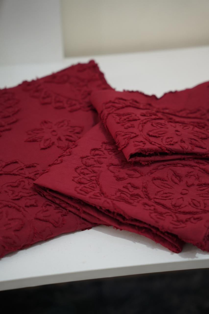 Maroon Boho Tufted Set
