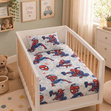 Spider man cotton crib sheet