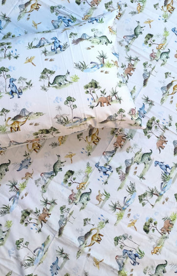 Dino Kids cotton Percale Bedsheet