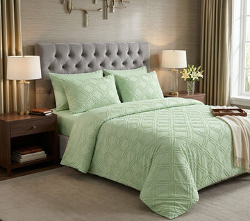 Green Boho Tufted Set