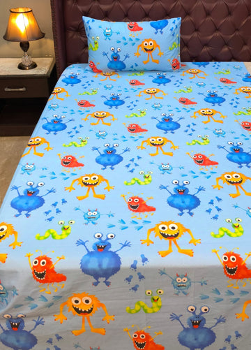 Little monsters Kids  Cotton  Bedsheet