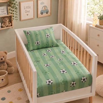 Football cotton crib sheet