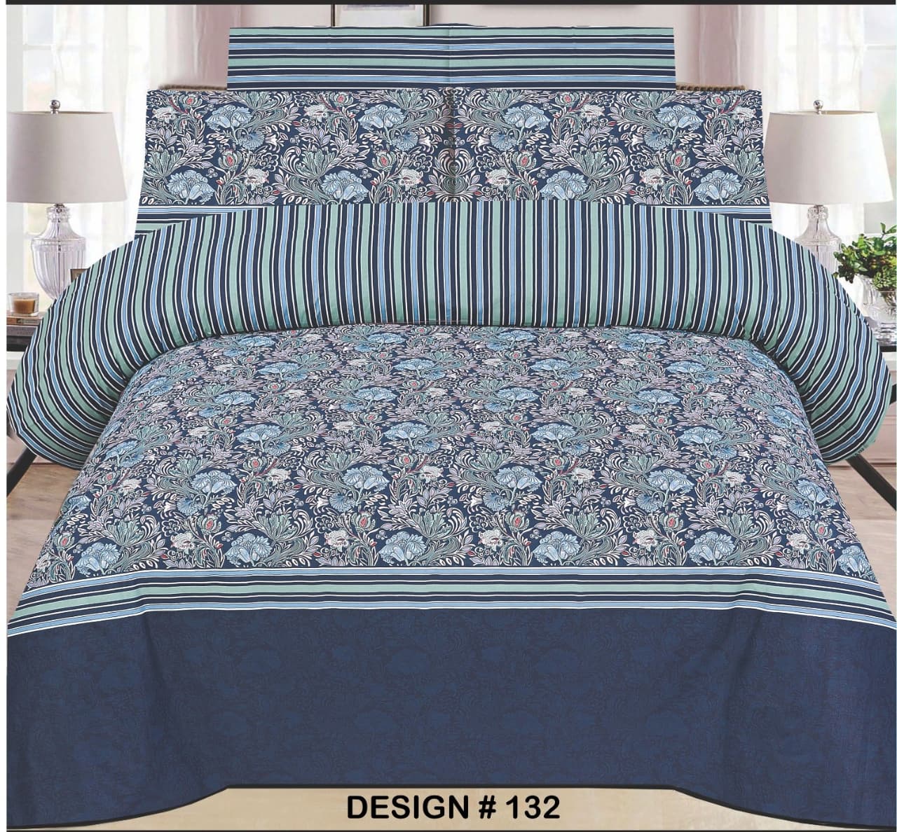 N-4 reversible King Size Comforter Set - With Filling