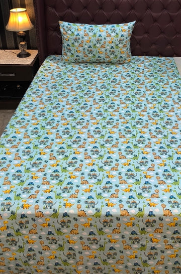 Dino Kids Cotton  Bedsheet