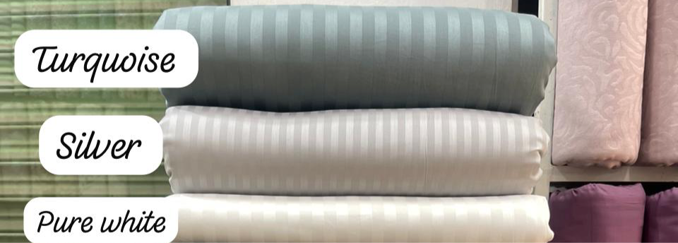 Striped Self Cotton Sateen Set