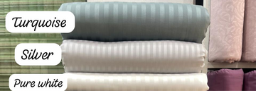 Striped Self Cotton Sateen Set