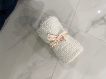 White waffle throw