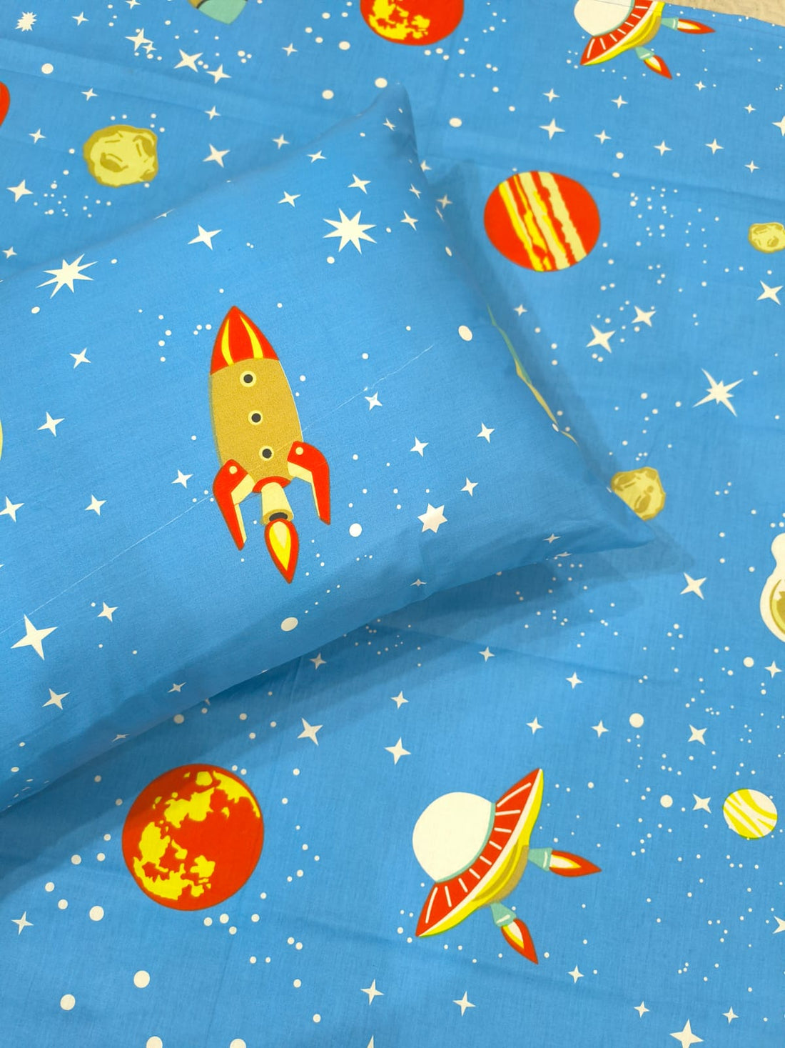 Space Kids  Cotton  Bedsheet