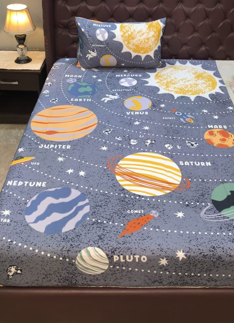Solar system Kids Cotton  Bedsheet