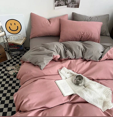 Solid Reversible - 7 Comforter Set - With Filling