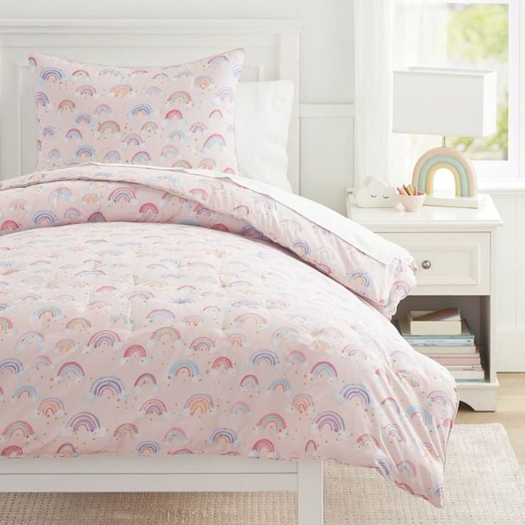 Pink rainbows front print only  Kids Comforter\Duvet Set