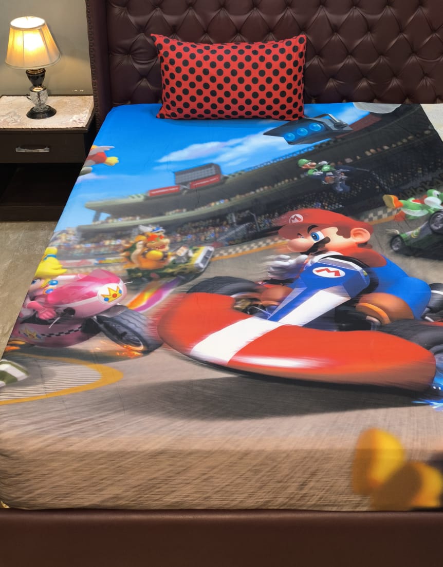 Mario Kids Cotton  Bedsheet