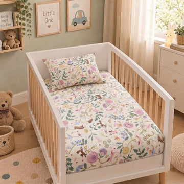 Dancing ballerina cotton crib sheet
