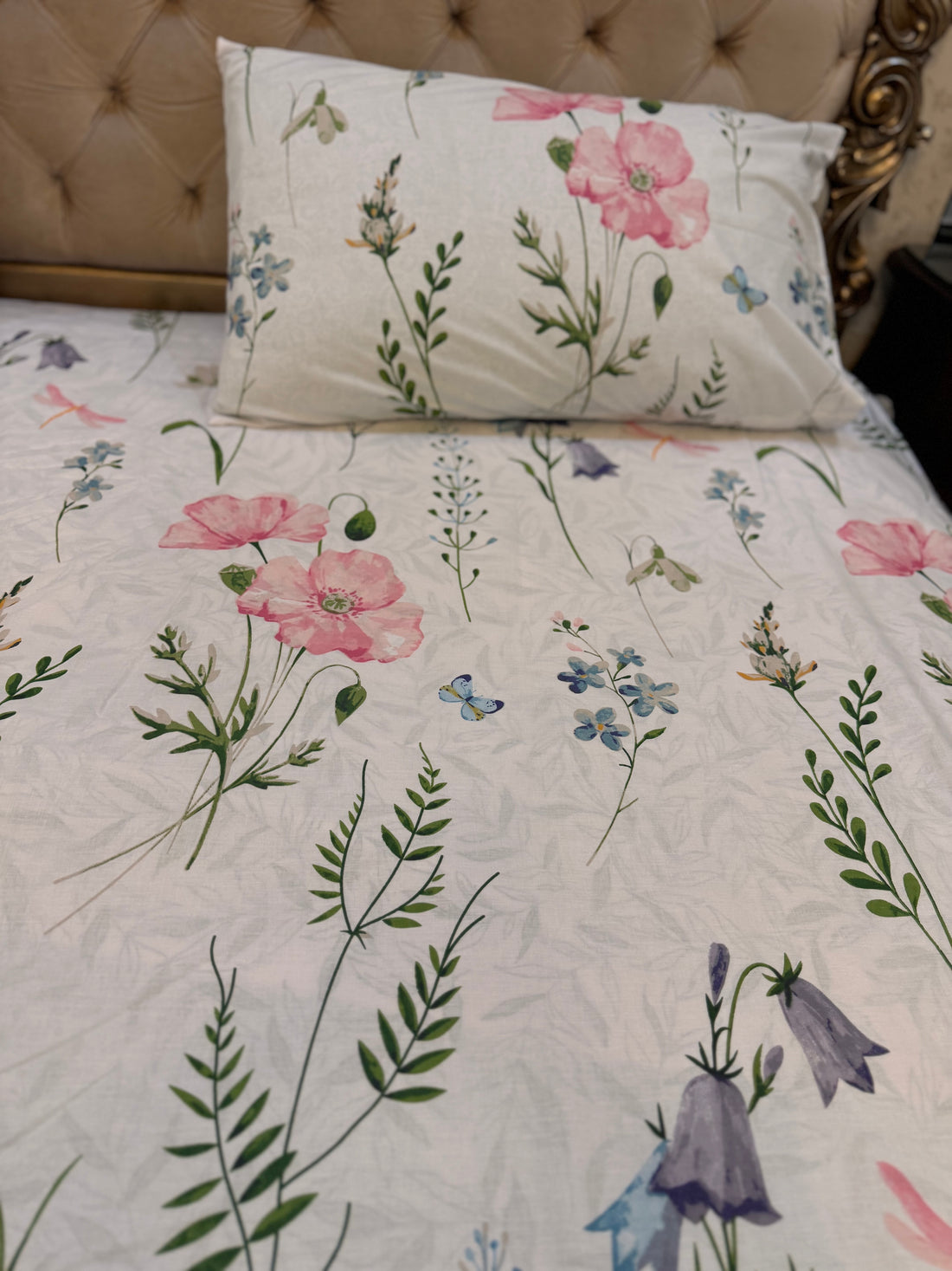 Peony Cotton Percale Bed Sheet