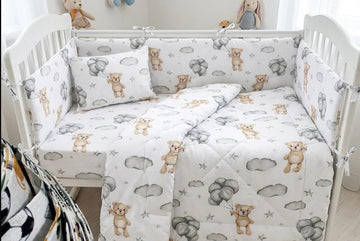 Teddy in clouds Cot Bedding Set