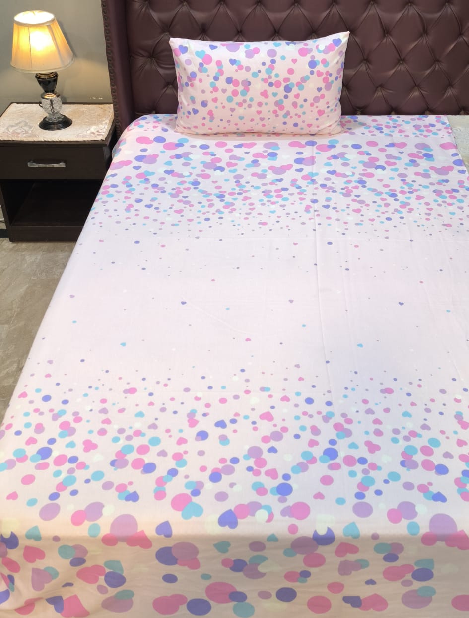 Hearts Kids cotton Percale Bedsheet