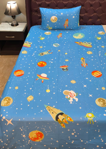Space Kids  Cotton  Bedsheet
