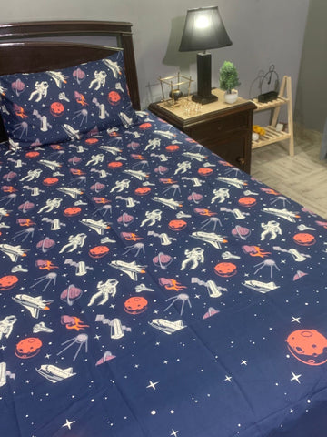 Astraunaut Kids cotton Bedsheet