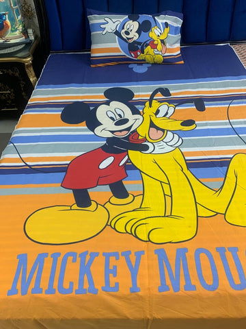Mickey mouse Kids Cotton  Bedsheet