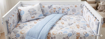 Teddy in clouds 2 Cot Bedding Set