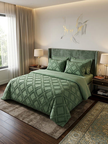 Green Boho Tufted Set