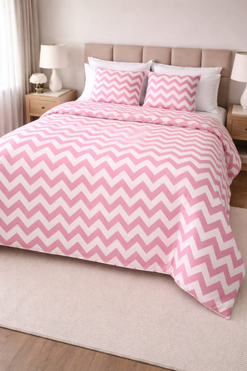 Pink Chevron Cotton BedSheet