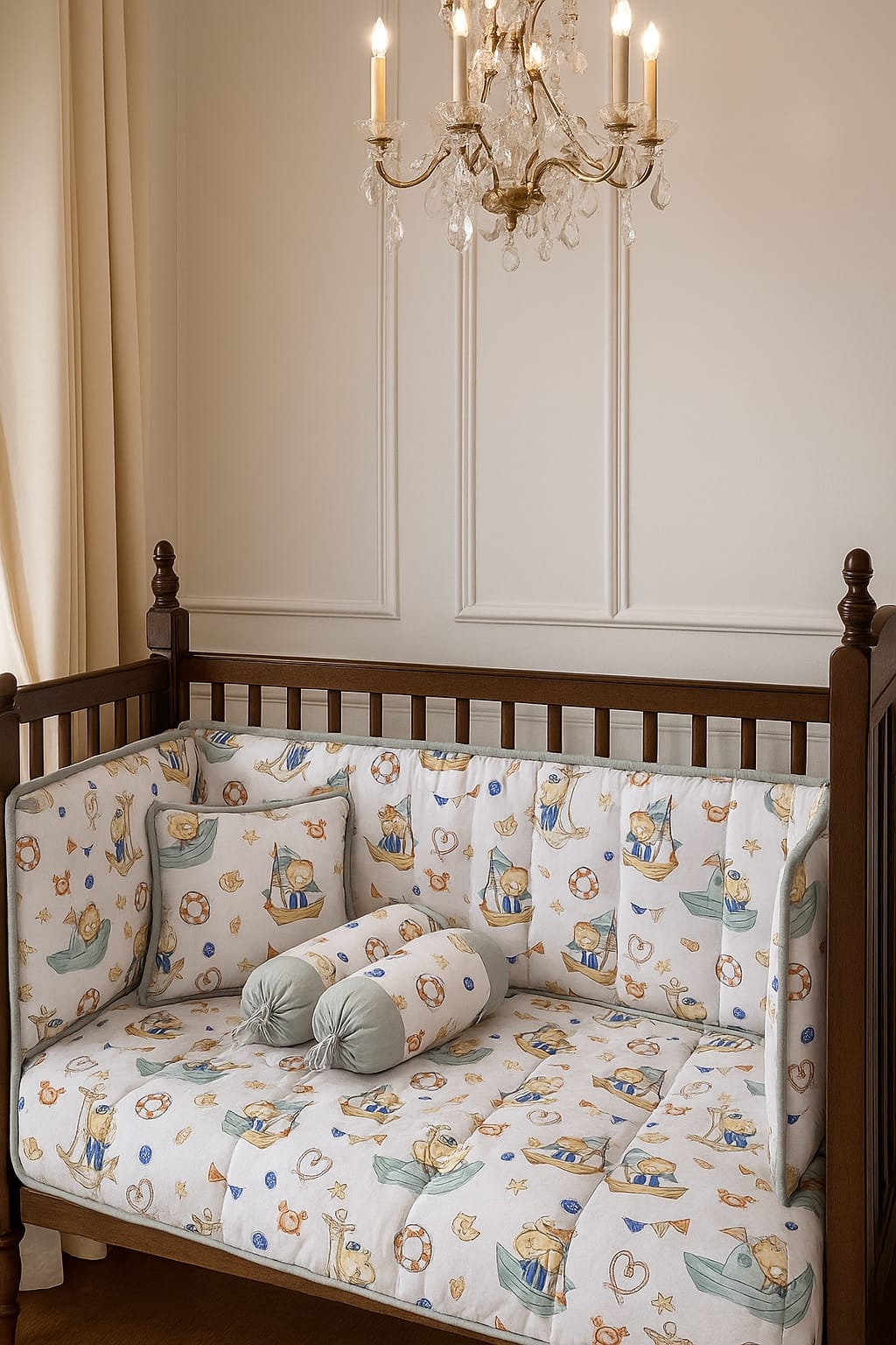Sailing teddy Cot Bedding Set