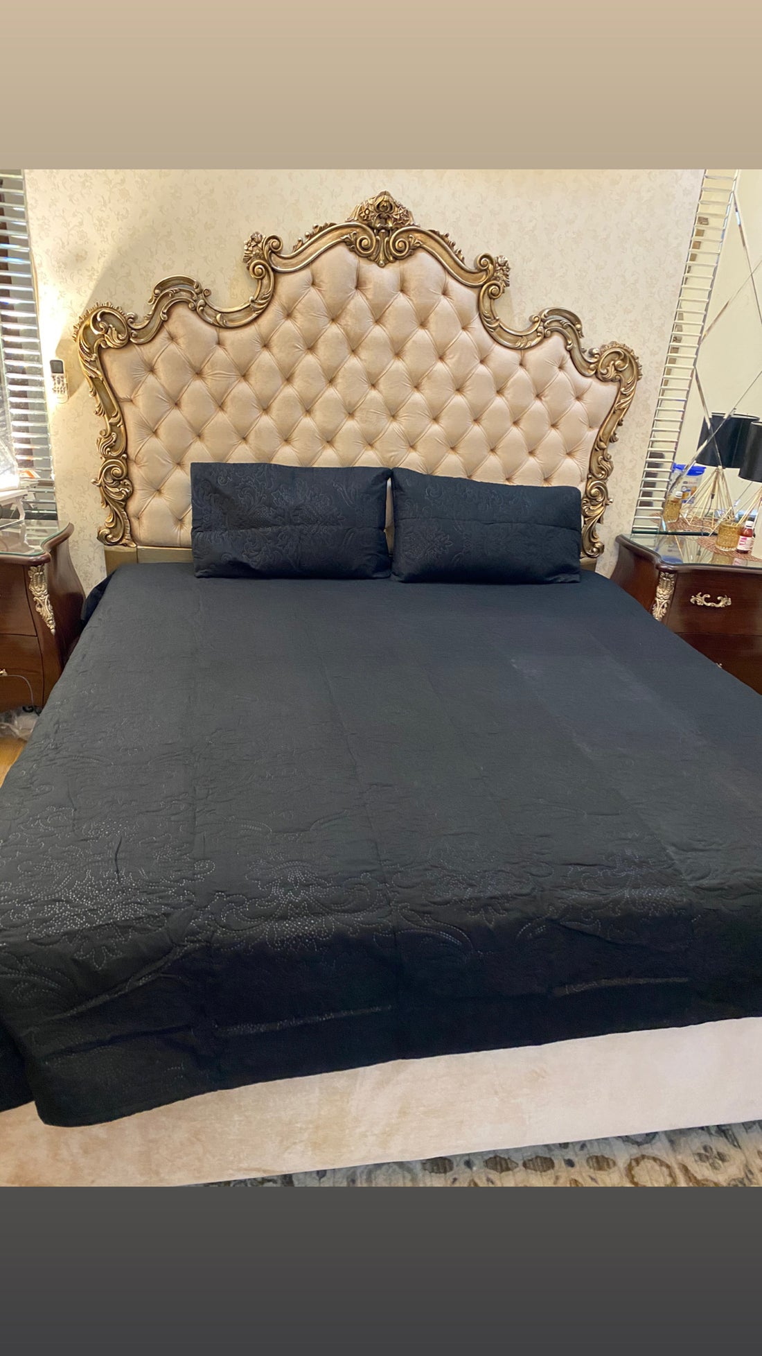 Ultrasonic Bedspread Set - black