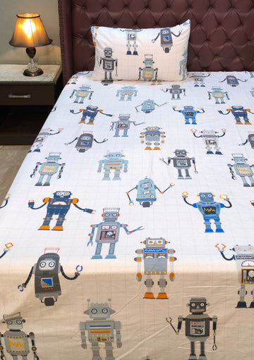 Robots Kids  Cotton  Bedsheet