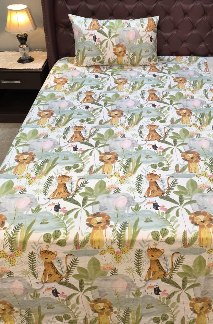 Lion  Kids cotton Percale Bedsheet