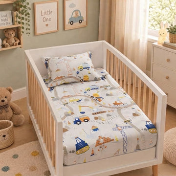 Car track  cotton crib sheet