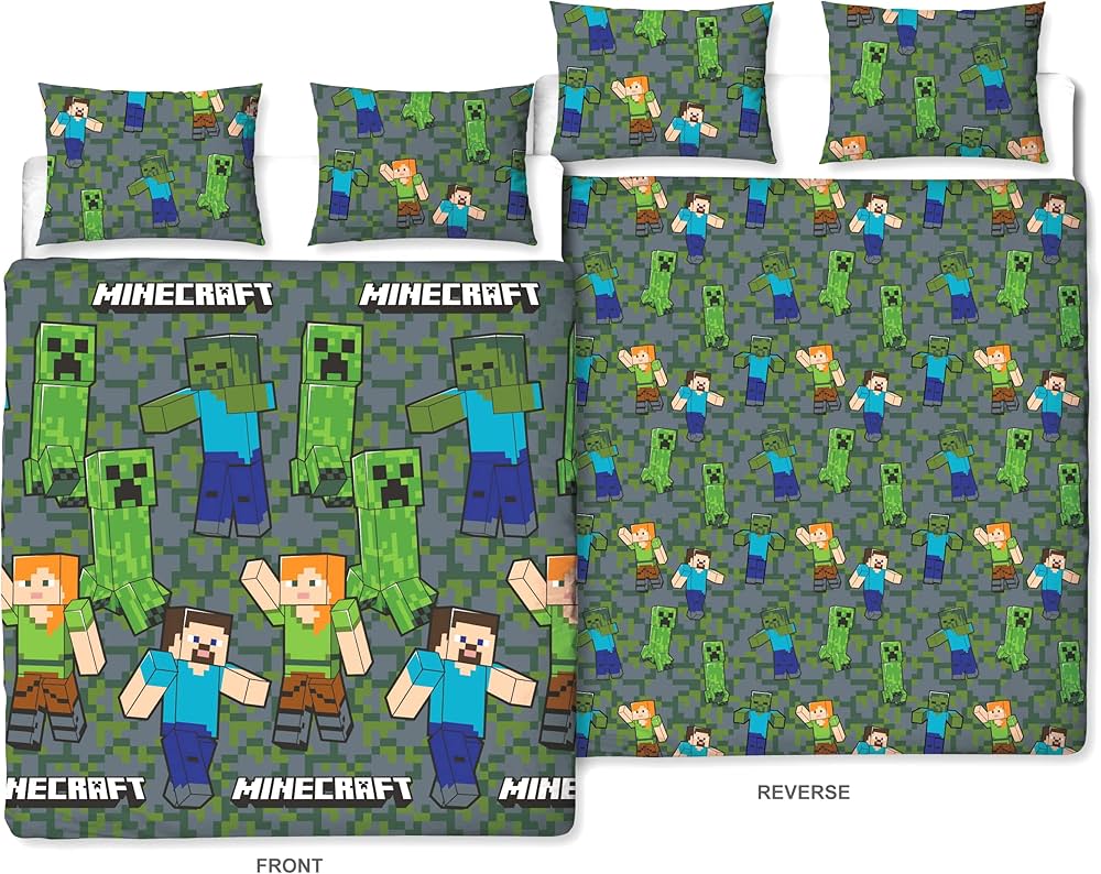 Mine craft reversible Kids Comforter\Duvet Set
