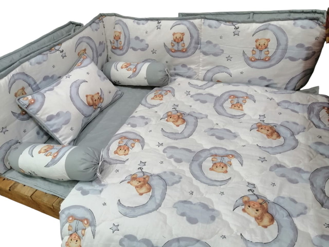 Moon Teddy  Cot Bedding Set