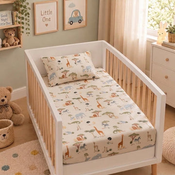 Animal cotton crib sheet