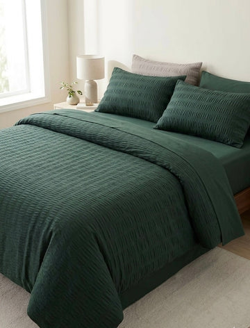 Emarld green Cotton seersucker Set