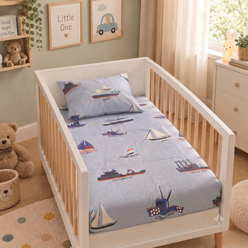 Sailor cotton crib sheet