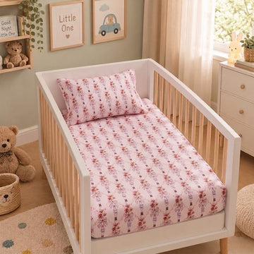 Bow cotton crib sheet
