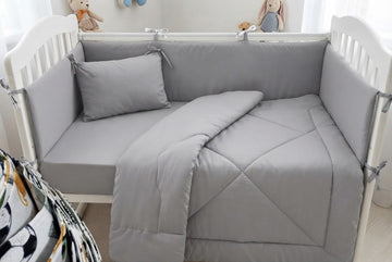 Solide grey Cot Bedding Set