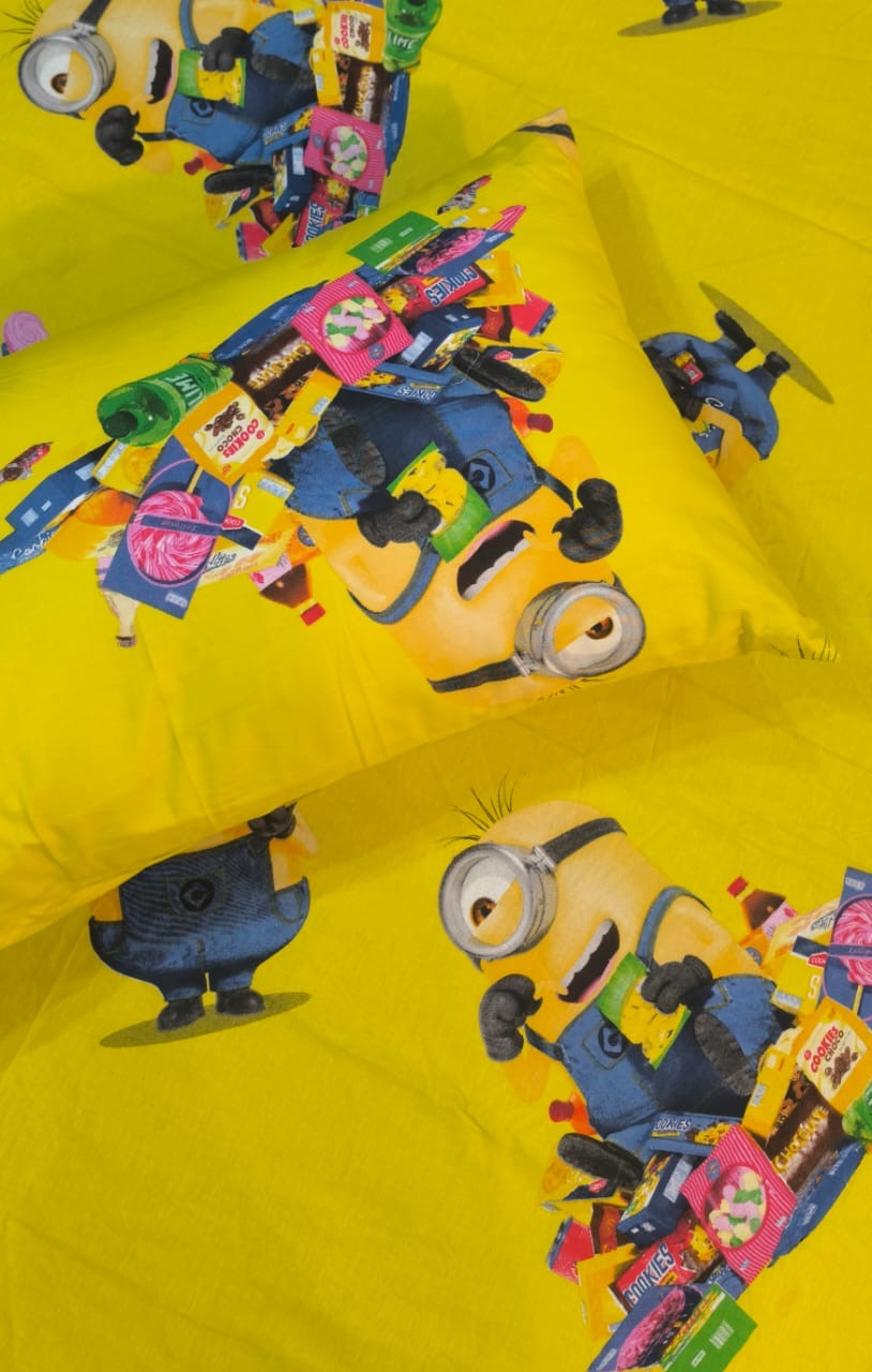 Minnion Kids Cotton  Bedsheet