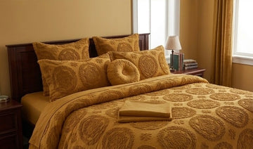 Mustard Boho Tufted Set