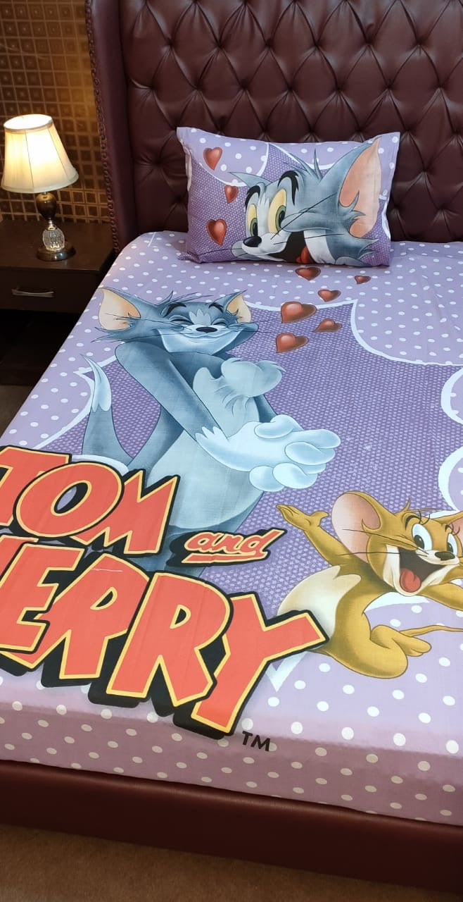 Tom & Jerry Kids  cotton Bedsheet