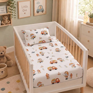 Fire fighter cotton crib sheet